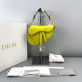 Christian Dior Medium Saddle Yellow Grained