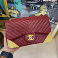Chanel Classic Flap Large Mini, Burgundy Chevron Lambskin