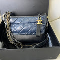 Chanel Gabrielle Small Navy Quilted Calfskin Crossbody Bag