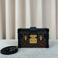 Louis Vuitton Petite Malle PM Hard Case Bag Monogram & Black Leather Gold‑Tone Hardware