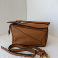 Loewe Puzzle Small Tan Grained Calfskin Crossbody Bag