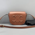 Celine Triomphe Brown Embossed