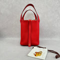 Authentic Pre-owned Hermès Picotin Lock 18 Rouge Clemence Leather Gold Hardware A Stamp