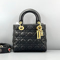 Dior Black Crinkled Calfskin Lady Dior Small