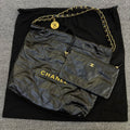 Chanel 22 Bag Small, Black Shiny Calfskin