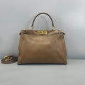 Fendi Brown Smooth Leather Peekaboo Medium