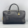 Loewe Black Grained Leather Amazona