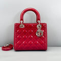 Dior Red Patent Cannage Medium Lady Dior