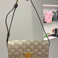 Celine Triomphe Canvas & Leather Gold‑Tone Hardware