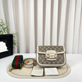 Gucci 1955 GG Supreme Mini White Saddle Bag