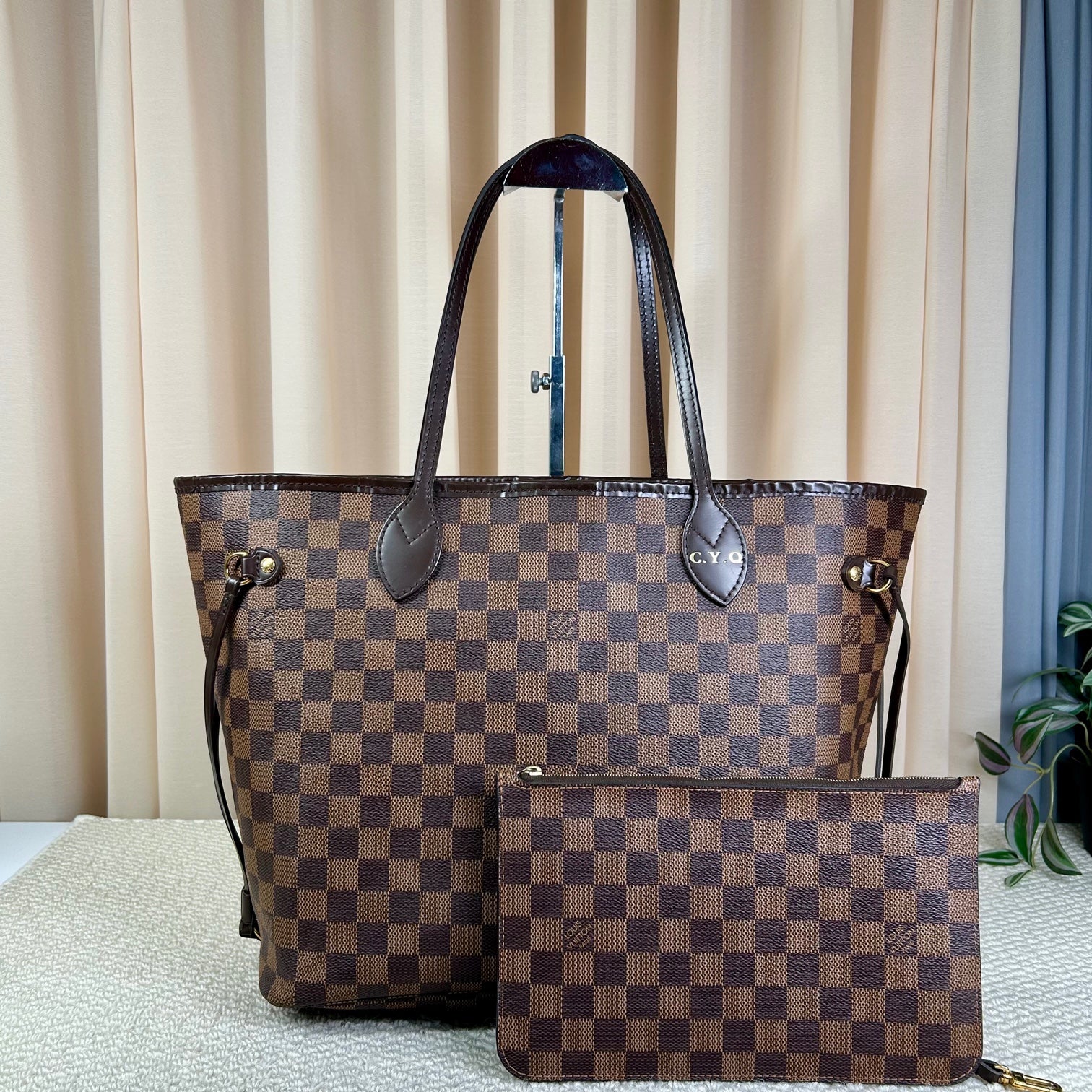 Louis Vuitton Neverfull Damier Ebene Tote Bag