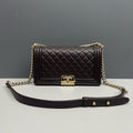 Chanel Medium Boy Flap Bag Dark Burgundy Smooth Lambskin Leather