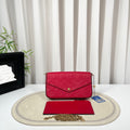 Louis Vuitton Red Monogram Empreinte Felicie Pochette Chain Bag
