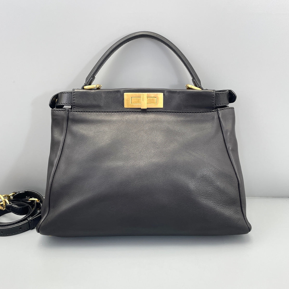 Fendi Black Calfskin Peekaboo Medium