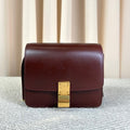 Celine Box Bag Burgundy Gold Hardware Crossbody Bag