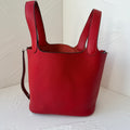 Hermès Picotin 18 Red Clemence Leather Bucket Bag