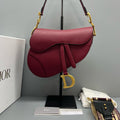 Dior Saddle Burgundy Grained Calfskin