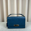 CHANEL Blue Quilted Messenger Bag