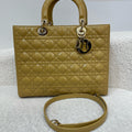 Christian Dior Lady Dior Large Yellow Patent