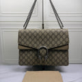 Gucci Dionysus Large GG Supreme Suede Trim Shoulder Bag