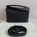 Loewe Puzzle Small, Black Grained Calfskin Leather