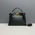 Fendi Peekaboo Medium Black Calfskin Braided Edge