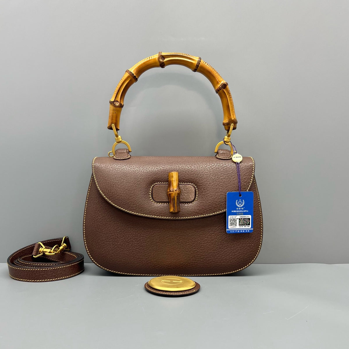 Gucci  Brown Bamboo Medium