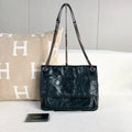 YSL Niki Medium Dark Green Crinkled Oil‑wax Leather