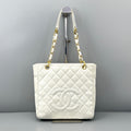 Chanel Petite Shopping Tote White
