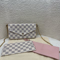 Louis Vuitton Felicie Pochette Damier Azur Rose Ballerine