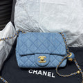 Chanel Pearl Crush Mini Square Blue Denim
