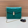 Bvlgari Serpenti Forever Green Leather Crossbody Bag