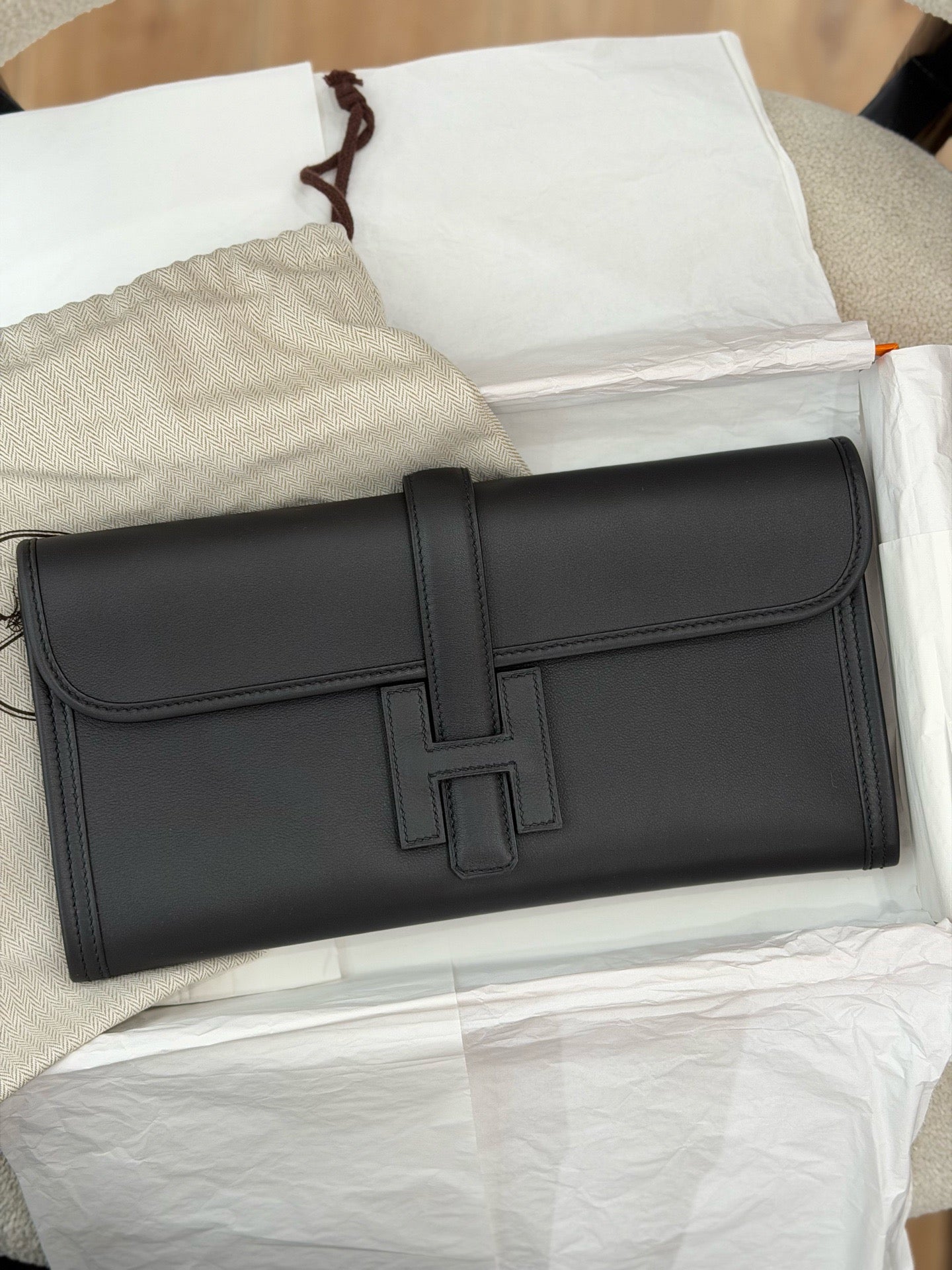 Hermès Jige 29 Clutch Black