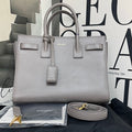 Saint Laurent Grey Calfskin Sac De Jour