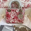 Dior Small Lady Dior White Red