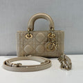 Dior Lady D-Joy Micro Beige Cannage Lambskin Pale Gold