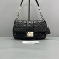 Dior Black Cannage Leather Handbag Silver Hardware