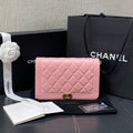 Chanel Boy WOC Wallet On Chain, Pastel Pink Caviar Leather