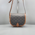 Celine Triomphe Folco Coated‑Canvas Saddle
