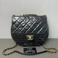 Chanel Vintage Half Moon Saddle Bag Black