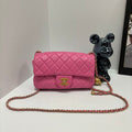 Chanel Classic Flap Large Mini Crossbody Bag in Bright Pink