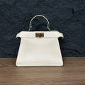 Fendi White Calfskin Peekaboo Medium
