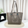 LOEWE Anagram Tote Medium Taupe Grained Leather