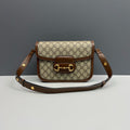 Gucci Horsebit 1955 GG Supreme Brown Leather Trim