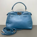Fendi Leather Peekaboo Mini Blue