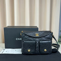 Chanel SuppleTwins Hobo Bag Black Caviar Quilted 24.5cm