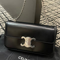 Celine Chain Triomphe Black Silver‑Tone Hardware