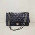 Chanel 2.55 Reissue Black Aged Calfskin Silver‑Tone Hardware