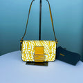 Fendi Mini Baguette, Yellow & White FF Vertigo Canvas