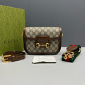 Gucci Horsebit 1955 Mini GG Supreme Brown Leather